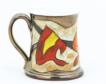 Handmade Pottery Coffee mug  , Autumn Collection, Ceramic Tea cup, Handmade cup, Stoneware mug, Tea & Coffee party, Tea ceremony, Hostess