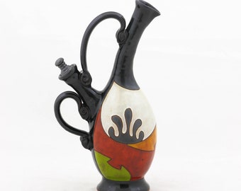 Christmas Gift - Art Pottery Pitcher, Handmade Wine Pitcher, Ceramic and Pottery Decor, Anniversary gift, Art Decor Bottle, Home Decor