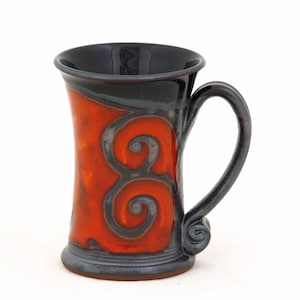Mother&#39;s Day Gift - Red Artisan Pottery Mug, Coffee Lovers Mug, Handmade Art Pottery Teacup, Wheel Thrown Clay Mug, Birthday Gift Cup