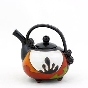 Unique Pottery Teapot - Colourful Ceramic  Teapot - Handmade Stoneware Tea Pot - Cute Tea Maker - Tea Lover Gift - Wedding Gift