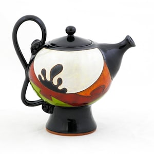 Handmade Ceramic Teapot  , Art Pottery Tea Pot, Unique Quirky Tea Maker, Tea and Coffee party, Hostess gift,Home Decor , Cottage Teapot