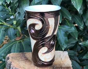 Ceramic Tumbler, Cold Drink Mug, Handmade Pottery Cup, Water Glass Wheel thrown, Pottery Handmade, Unique Tall Mug