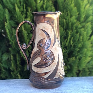 Großer Steingut Krug, Töpfer Krug, Keramik Krug, Keramik Krug, Unikat Keramik Dekanter, Weihnachtsgeschenk, Studio Keramik Triushi