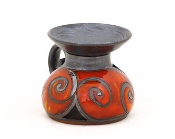 Aromatherapy diffuser, Aroma Lamp Red & Black collection, Handmade Wax Melt, Pottery Scent Burner, Ceramic Oil Burner , Essential Oil Burner