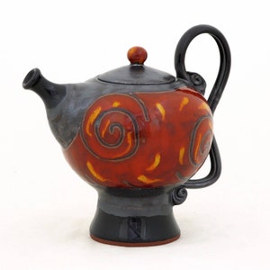 Colourful Pottery Teapot, Art Ceramic Kettle , Unique Quirky Teapot, Tea Lovers Gift, Housewarming gift image 1