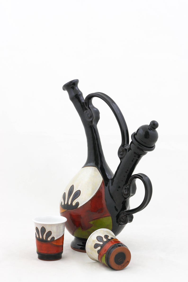 Earthenware Carafe Ceramic Bottle Pottery Wine Bottle Art Ceramic Pitcher Pottery Home Decor Bottle Stoneware Liquor Bottle