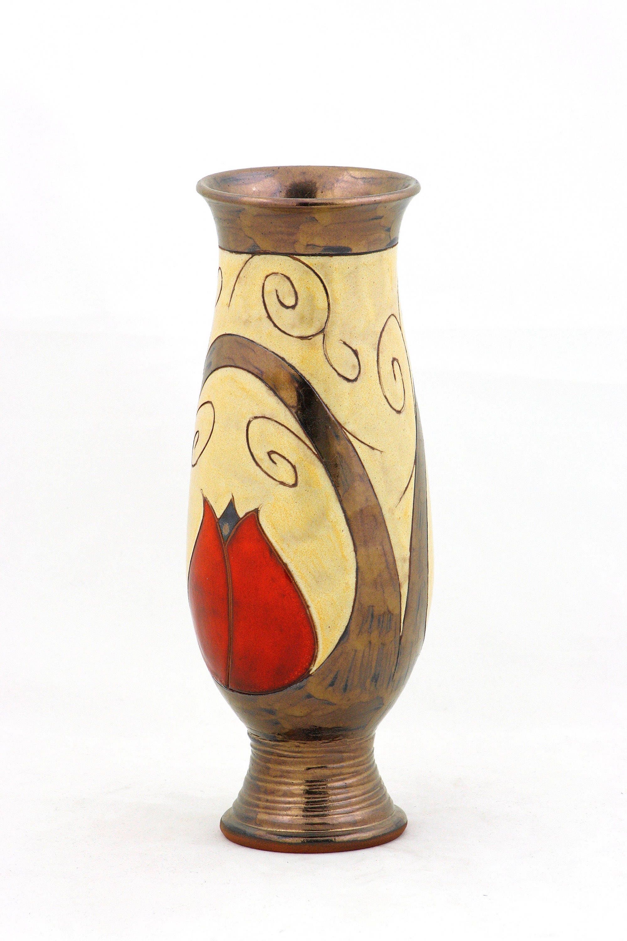 Large Ceramic Vase, Handmade Flower, Wheel Thrown Pottery Vase With ...