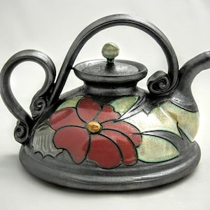 Teiera in ceramica, Caffettiera, Teiera fatta a mano, Teiera a ruota, Teiera in gres, Regalo per mamma