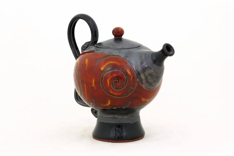 Colourful Pottery Teapot, Art Ceramic Kettle , Unique Quirky Teapot, Tea Lovers Gift, Housewarming gift image 4