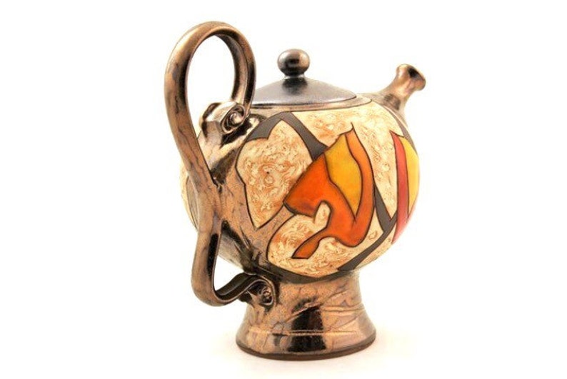 Handmade stoneware teapot Pottery Teapot Autumn teapot Ceramic Teapot-55oz Art pottery teapot