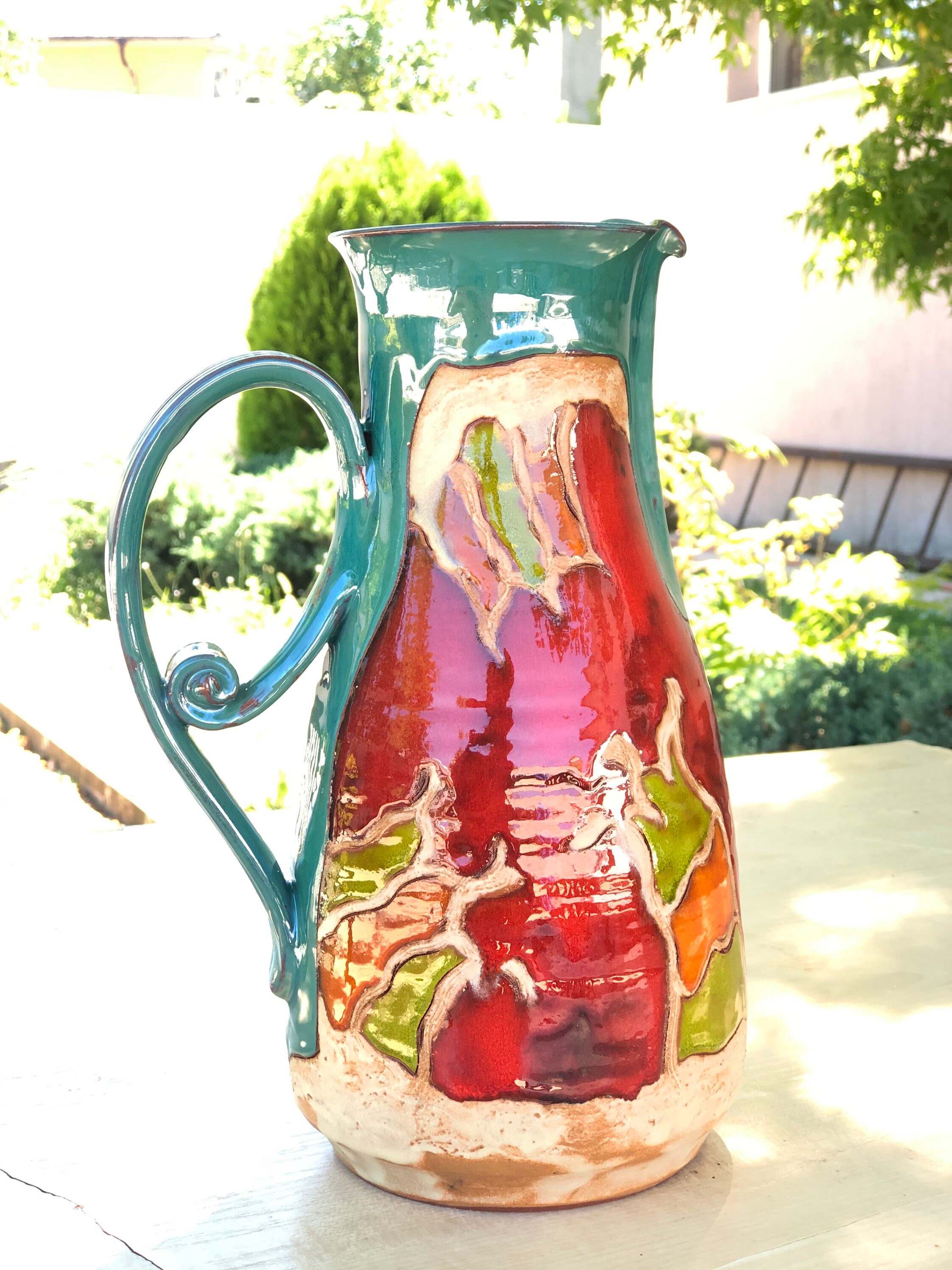 Serving Pottery Pitcher Set Wine Pitcher Set Ceramic Wine - Etsy