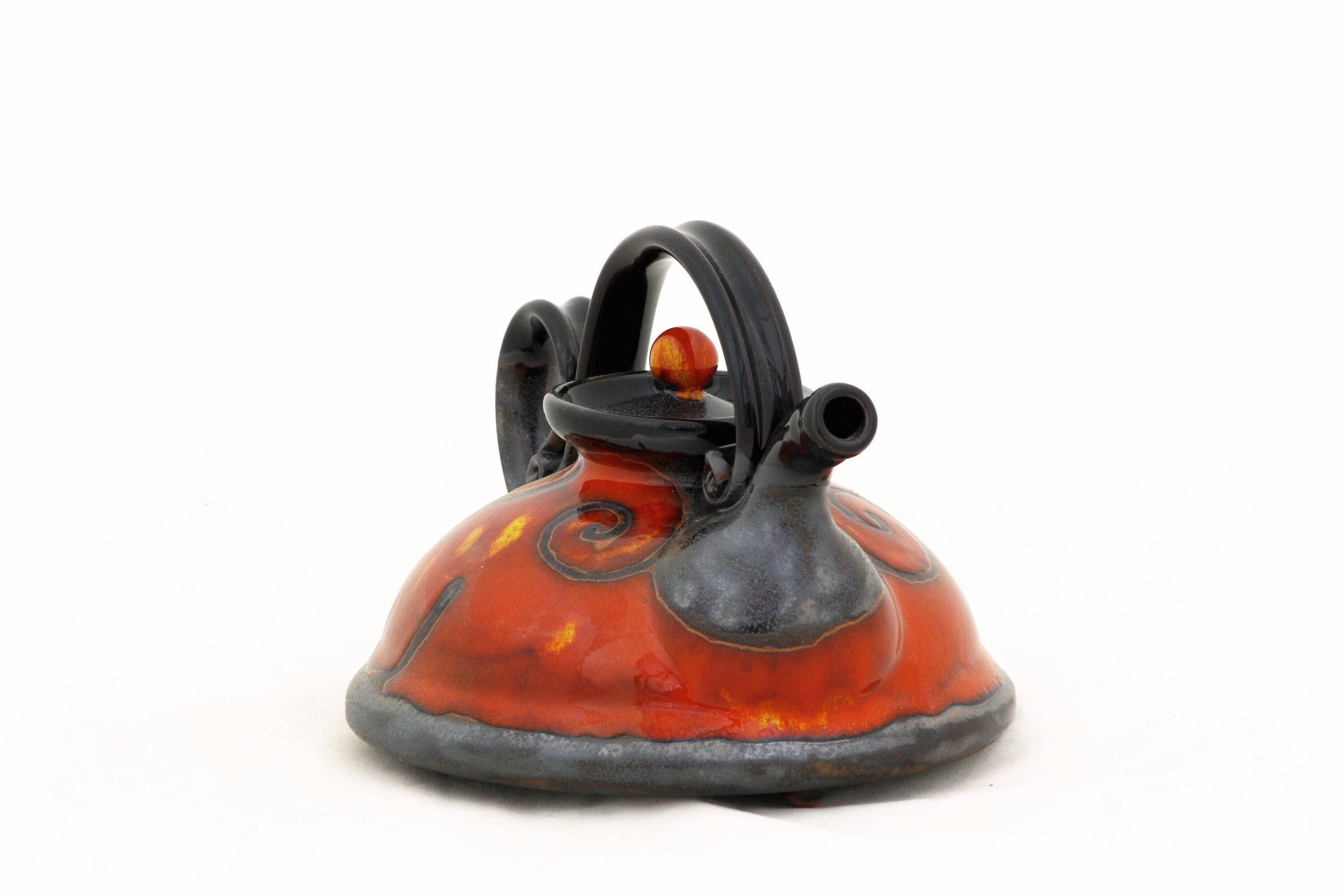 Gift for Mom Handmade Teapot Red Ceramic Teapot Art Teapot Etsy UK