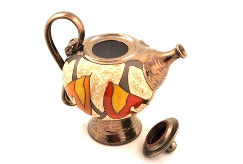 Handmade stoneware teapot Pottery Teapot Autumn teapot Ceramic Teapot-55oz Art pottery teapot
