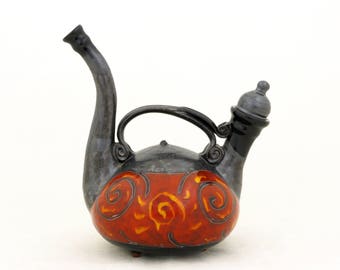 Unique Handmade Teapot, Red Pottery Teapot, Large Ceramic Tea Pot, Unique Tea Maker, Wedding gift