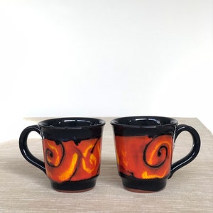 Cute Valentines gift Ceramic Espresso Cup, Red and Black Coffee Cup, Demitasse Cup, Pottery Espresso Mug, Double Espresso Cup image 5