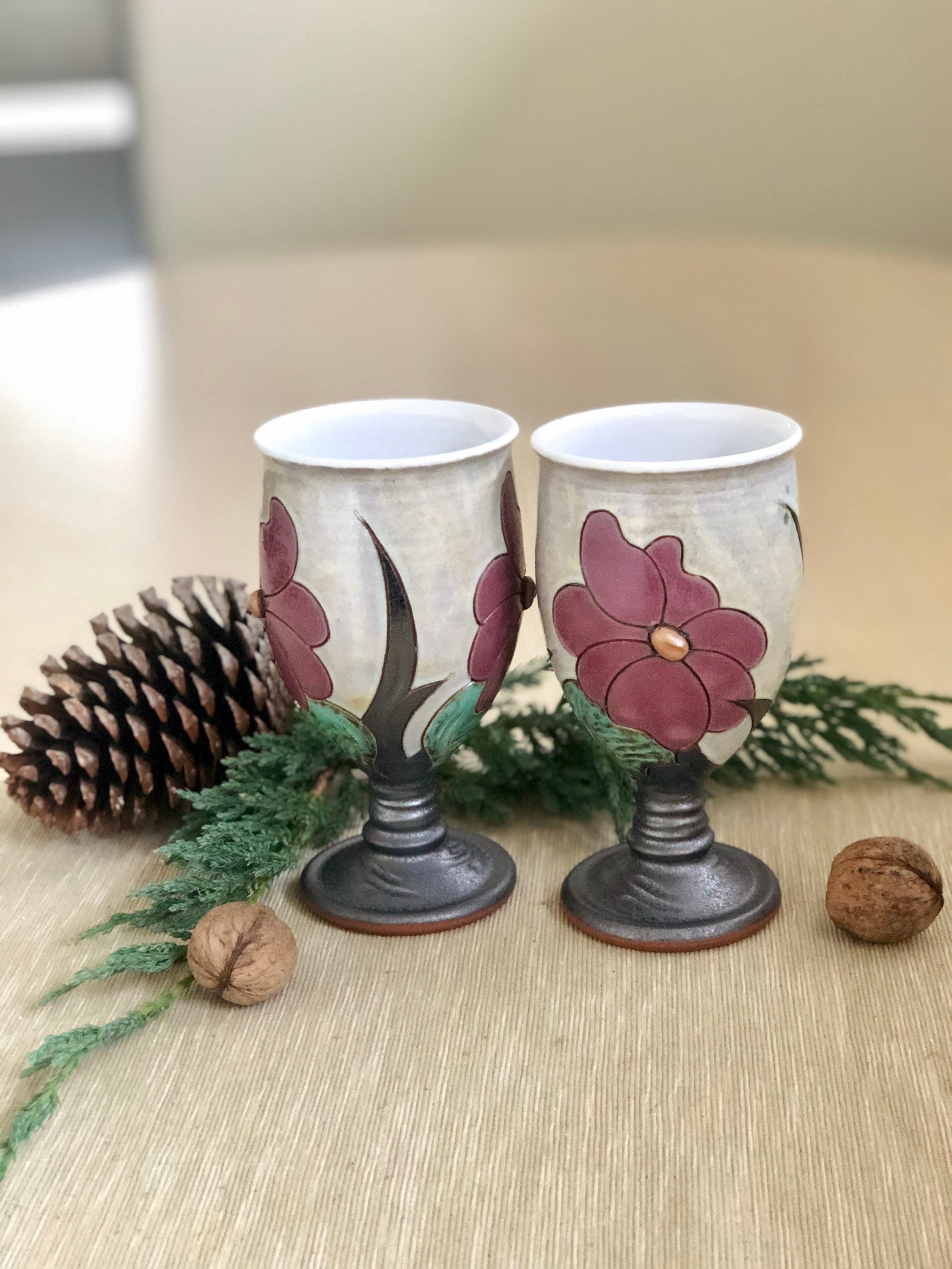 Handmade Goblet Set Ceramic Gift Set Ceramic Goblet Set Etsy UK