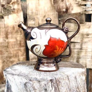 Ceramic Teapot, Pottery Tea Pot,Handmade teapot, Stoneware teapot, Unique teapot, Clay Tea Pot, Clay Serving teapot , Anniversary gift image 5