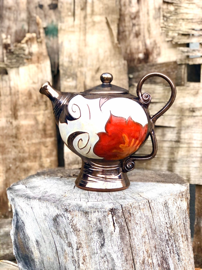 Ceramic Teapot, Pottery Tea Pot,Handmade teapot, Stoneware teapot, Unique teapot, Clay Tea Pot, Clay Serving teapot , Anniversary gift image 5