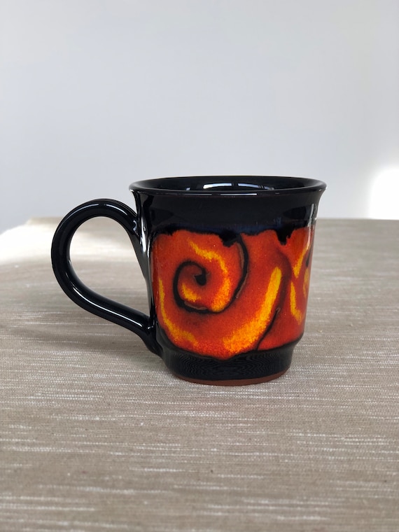 Vintage Ceramic Red Glazed Espresso Cup Mug Dish 6 oz
