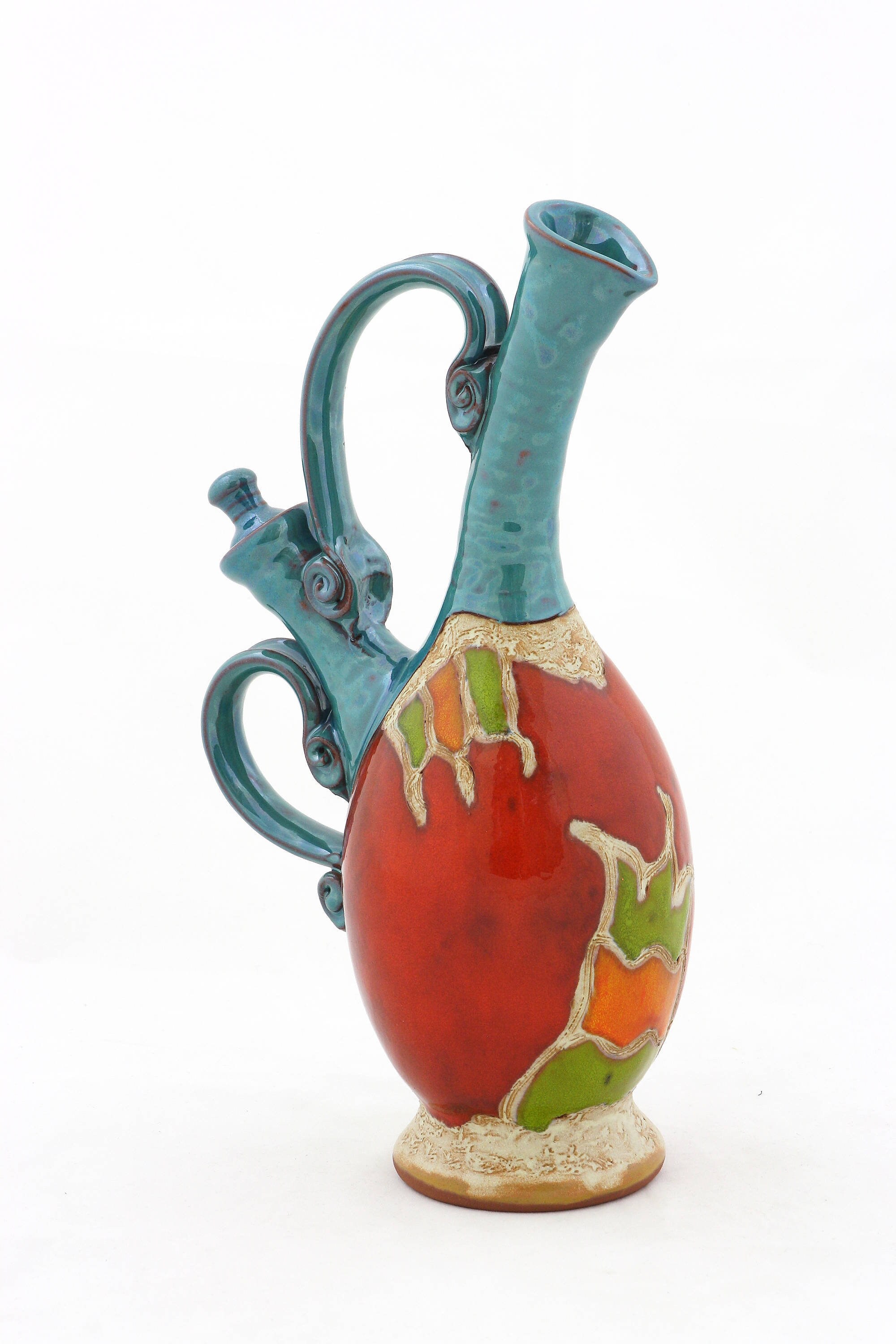 Blauer Keramik Krug Home Decor Handgemachte Keramik Flasche | Etsy