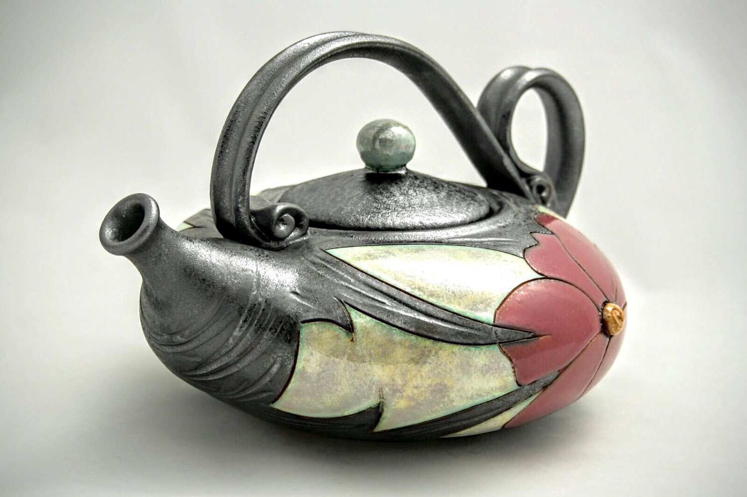 Pottery Teapot Ceramic teapot Unique Quirky Tea Pot Flower Etsy