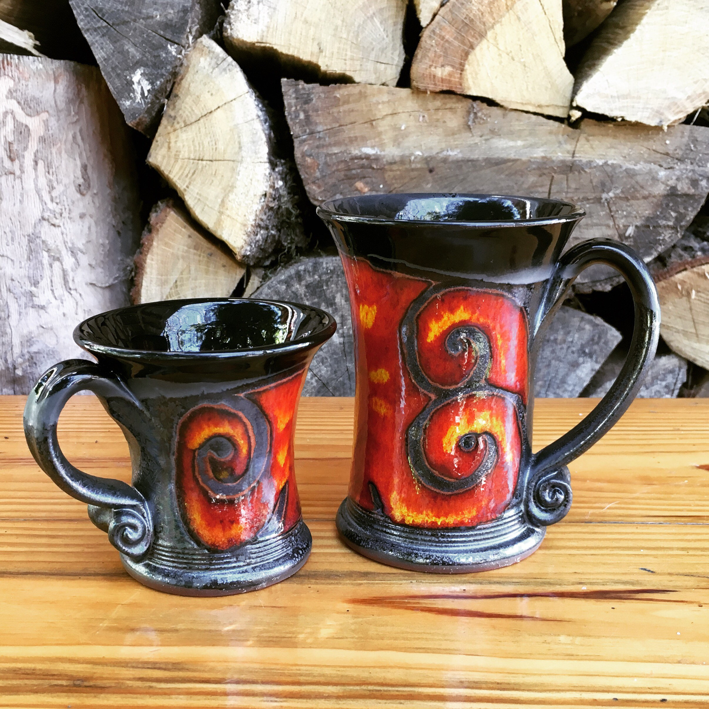 Valentin Tasse avec couvercle et passoire à thé, Rouge, Grès