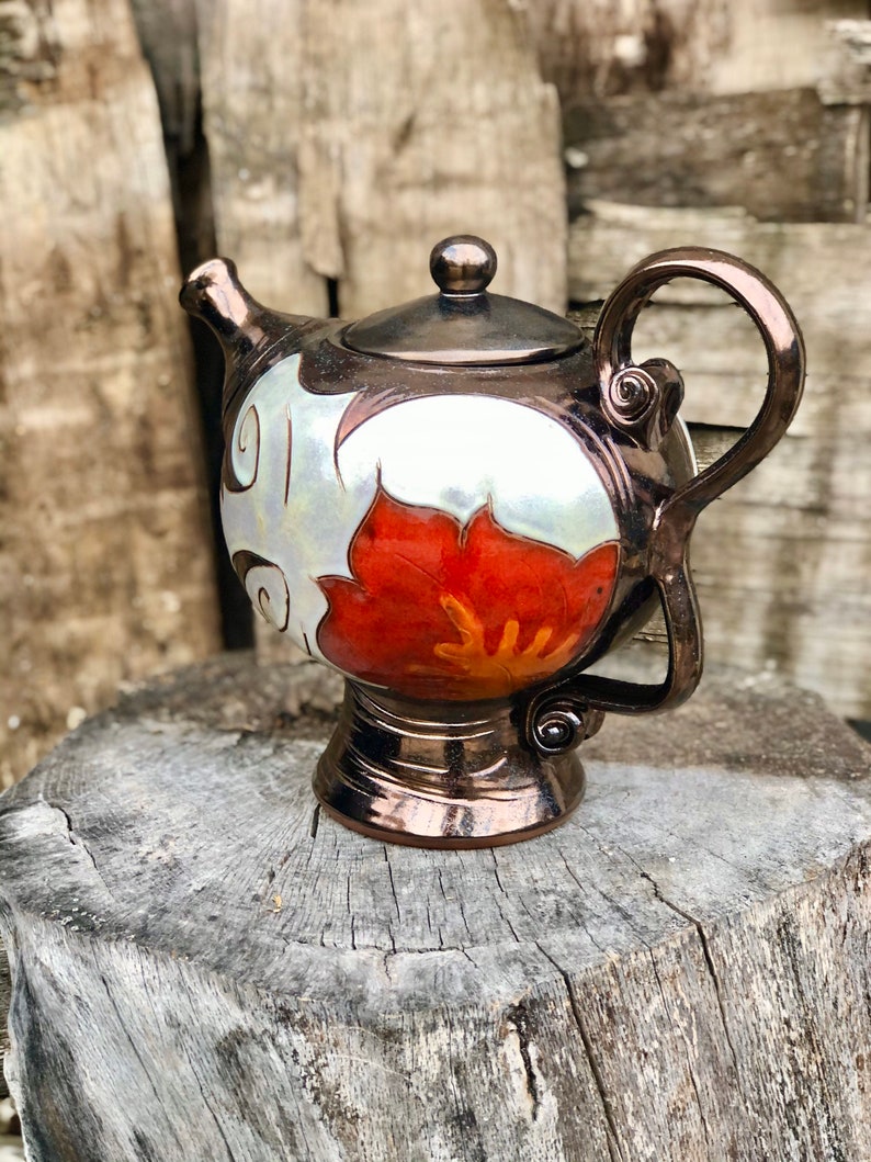 Ceramic Teapot, Pottery Tea Pot,Handmade teapot, Stoneware teapot, Unique teapot, Clay Tea Pot, Clay Serving teapot , Anniversary gift image 4