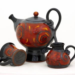 Colourful Pottery Teapot, Art Ceramic Kettle , Unique Quirky Teapot, Tea Lovers Gift, Housewarming gift image 6