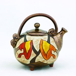Ceramic Teapot , Rustic pottery teapot, Wheel Thrown Pottery, Stoneware teapot, Valentine&#39;s day gift