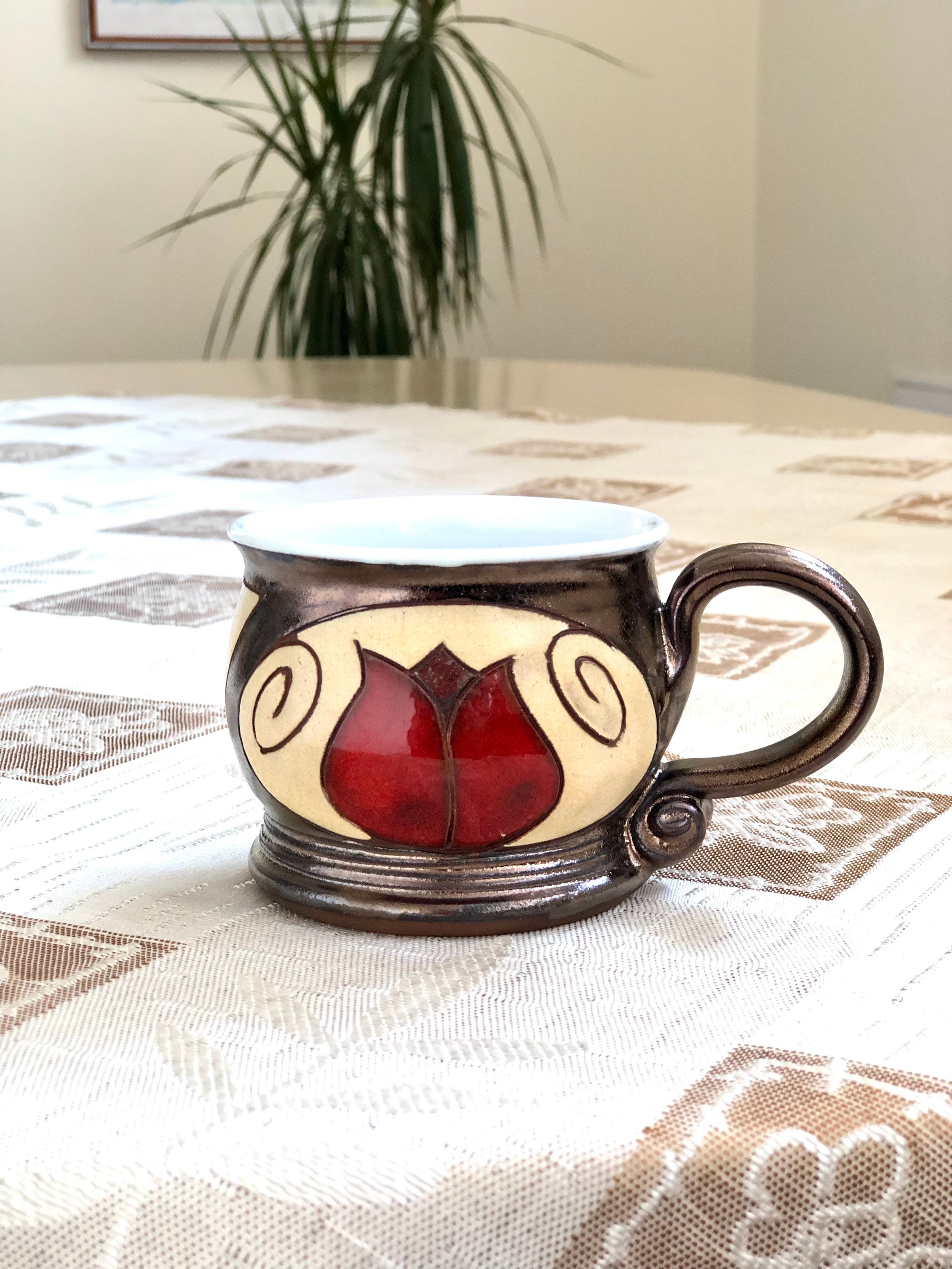 Tazza da caffè in ceramica, tazza in ceramica tulipano, tazza da tè fatta a  mano, tazza in ceramica carina, tazza da tè in terracotta, regalo in  ceramica -  Italia