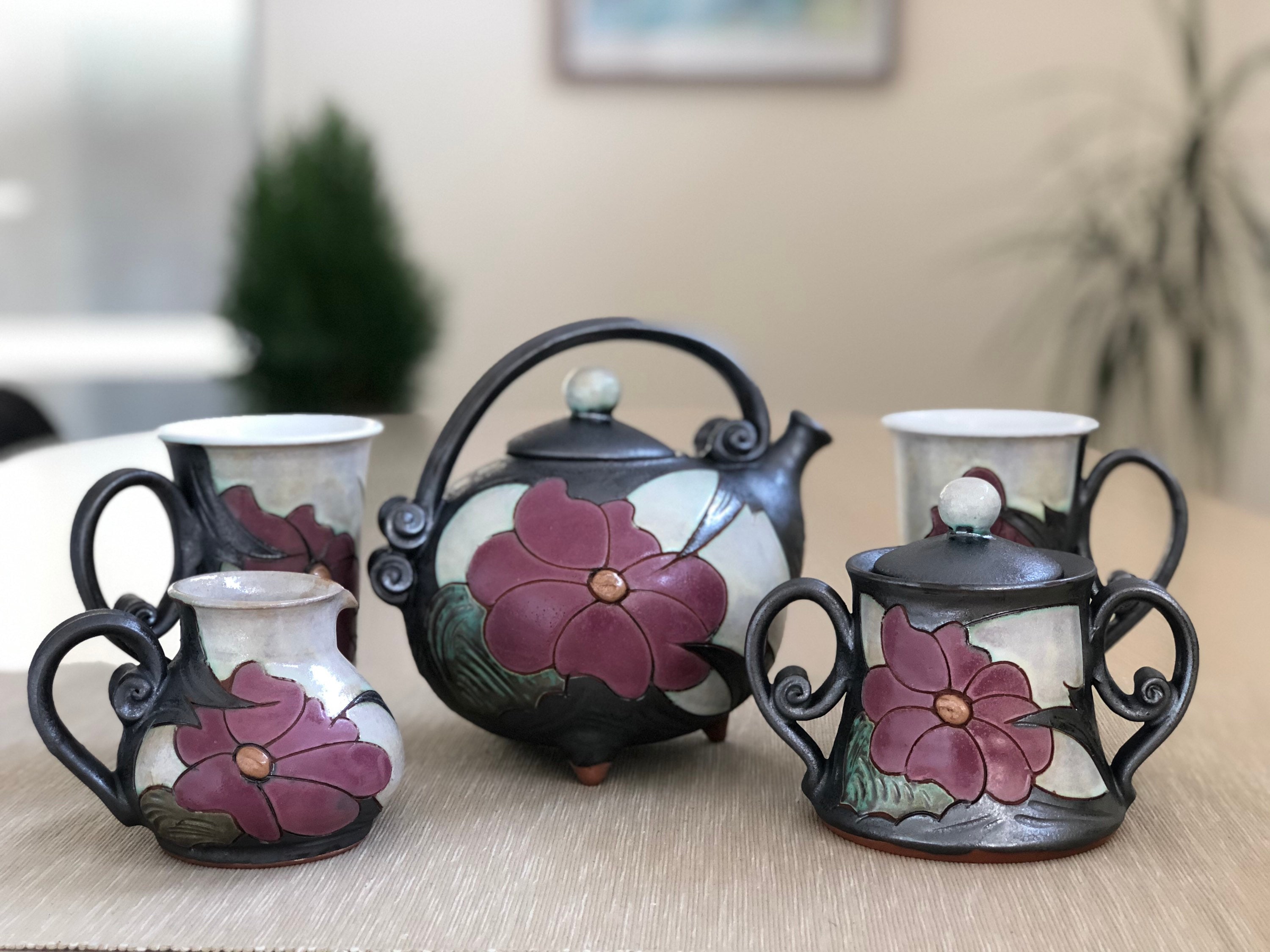 クリスマスギフト - 陶器の手作りティーポット、機能的な陶器の
