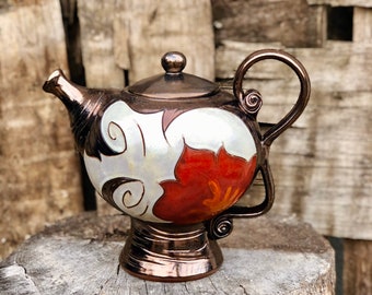 Ceramic Teapot, Pottery Tea Pot,Handmade teapot, Stoneware teapot, Unique teapot, Clay Tea Pot,  Clay Serving teapot , Anniversary gift