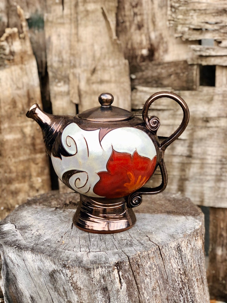 Ceramic Teapot, Pottery Tea Pot,Handmade teapot, Stoneware teapot, Unique teapot, Clay Tea Pot, Clay Serving teapot , Anniversary gift image 1