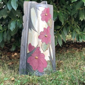 Large Grey Vase, Ceramic Flower Vase, Handmade Home Decor, Slab Pottery Vase, Decorative Art  Vase, Family Gift, Modern Vase