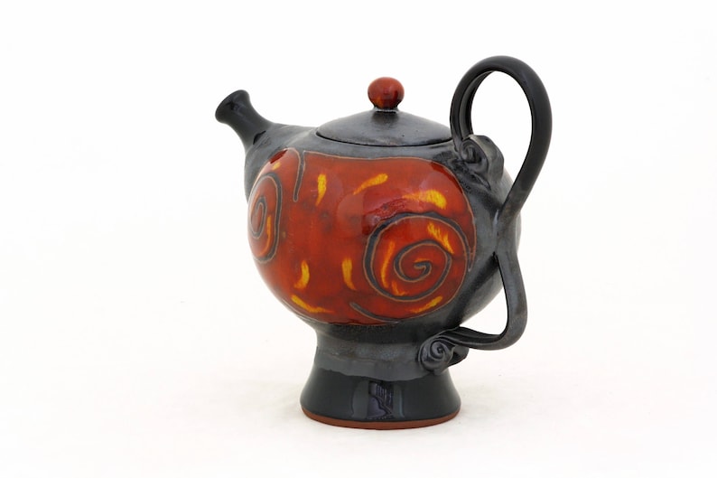 Colourful Pottery Teapot, Art Ceramic Kettle , Unique Quirky Teapot, Tea Lovers Gift, Housewarming gift image 10