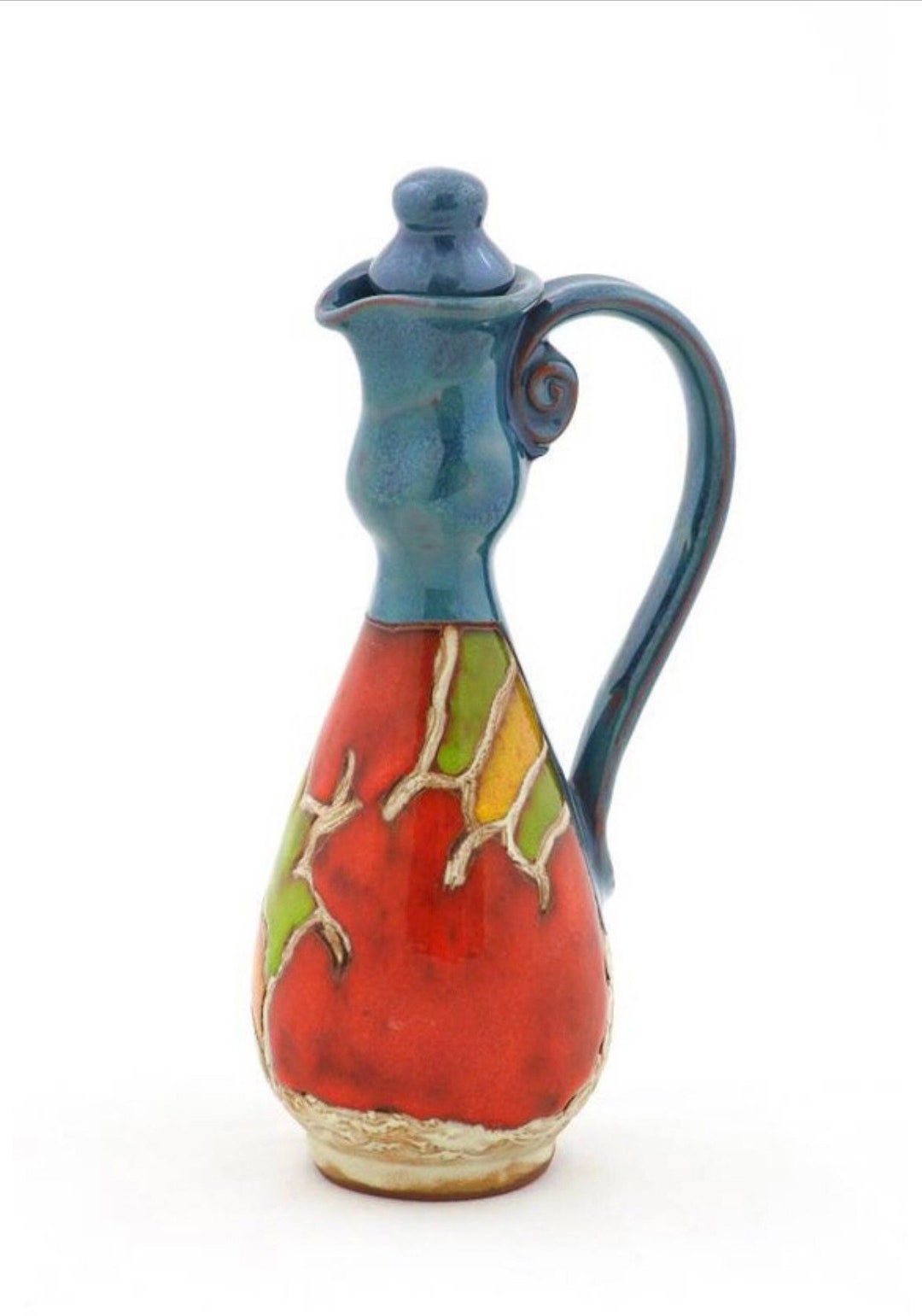 Christmas Gift Ceramic Cruet, Handmade Vinegar Cruet, Olive Oil Dispenser, Pottery Vinegar