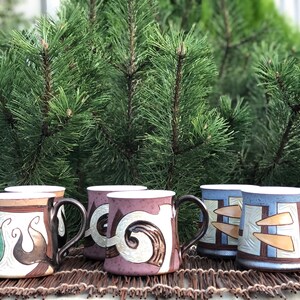 Large Coffee Cup, Handmade Pottery Mug, Colorful Coffee Cup, Unique Tea Mug, Abstract Mug, Christmas Gift image 6