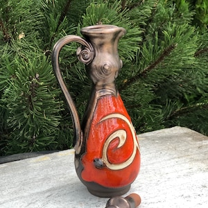 Ceramic Cruet Set, Olive Oil Cruet, Pottery Oil Cruet , Olive & Oil Dispenser,  Red Vinegar Cruet, Kitchen Storage Bottle , Tri Ushi