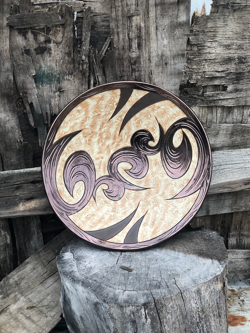 Christmas Gift Bronze Brown Pottery Plate, Rustic Decorative Plate, Wheel Thrown Pottery Plate, Brown Wall Hanging Art Decor, Wedding Gift image 5