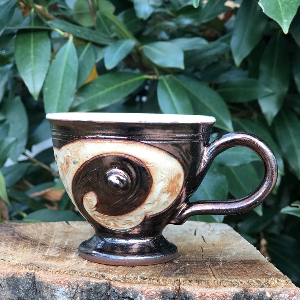 Brown Espresso Cup, Cute Espresso Cup, Ceramic Espresso Cup, Pottery Coffee Cup, Stoneware espresso mug, Tri Ushi