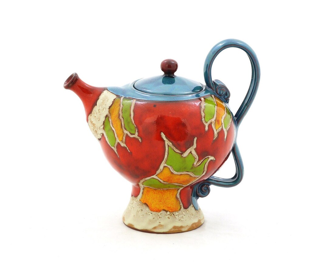 Ceramic Teapot, Pottery Teapot, Turquoise Teapot, Art Pottery, Unique Teapot, Tea and Coffee Pot
