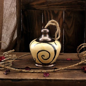 Christmas Gift - Yellow Pottery Wind Chime, Sympathy Windchime, Handmade Home Decor, Wall Art Pottery Bell, Garden Decorative Bell