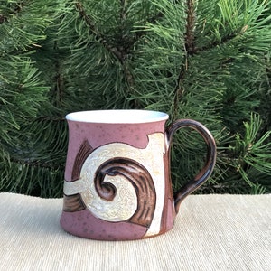 Purple Coffee Mug, Abstract Mug, Ceramic Tea Mug, Handmade Tea Cup, Pottery Mug, Birthday gift