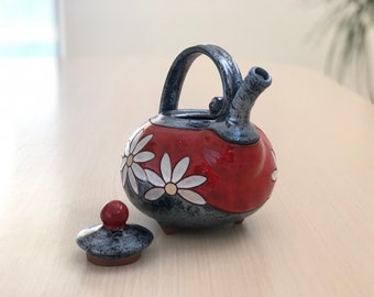 Ceramic Teapot, Cute Teapot, Pottery Handmade Kettle, Small