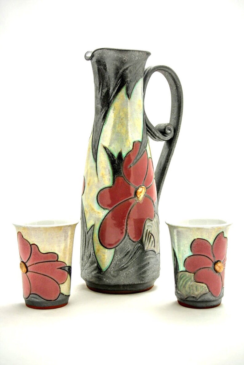 Handmade Pottery Wine Gift Set Ceramic Pitcher and Tumbler Etsy UK