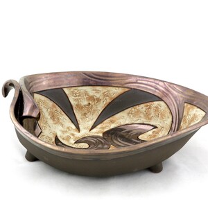 Modern Ceramic Fruit Bowl, Clay Pasta Serving Dish, Decorative Leaf Pottery Bowl Nature-Inspired Fruit Dish, Trinket Dish, Hostess Gift image 5