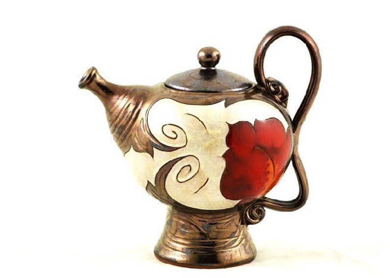 Ceramic Teapot, Pottery Tea Pot,Handmade teapot, Stoneware teapot, Unique teapot, Clay Tea Pot, Clay Serving teapot , Anniversary gift image 7