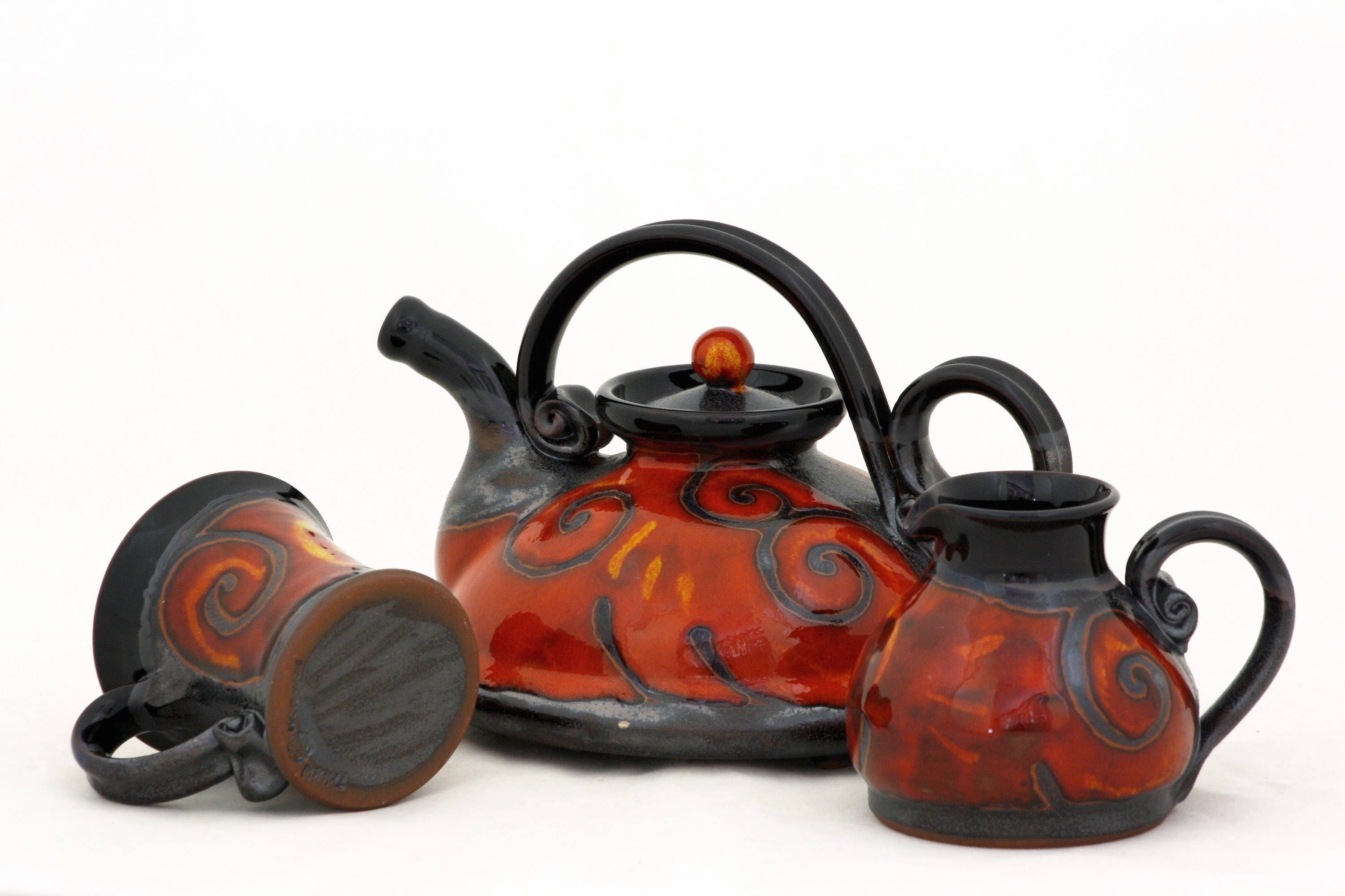 Gift for Mom Handmade Teapot Red Ceramic Teapot Art Teapot Etsy UK