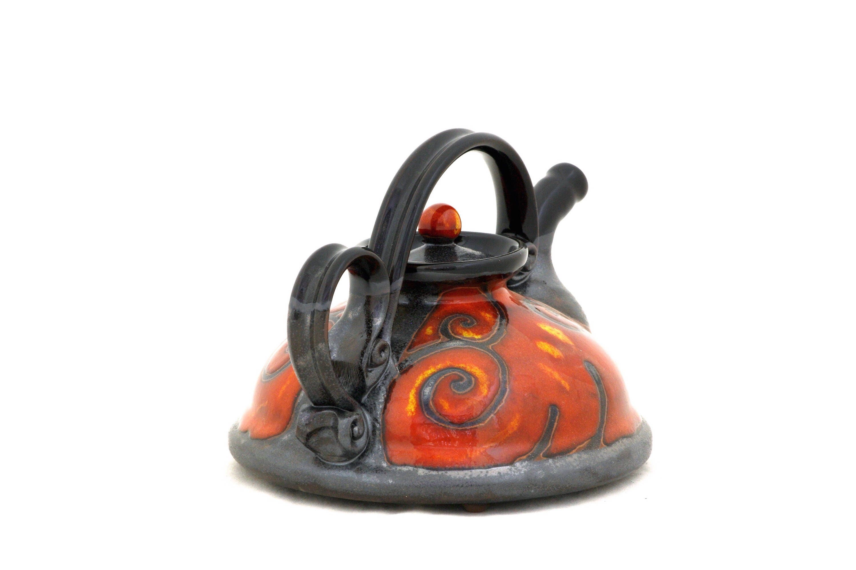 Gift for Mom Handmade Teapot Red Ceramic Teapot Art Teapot Etsy UK