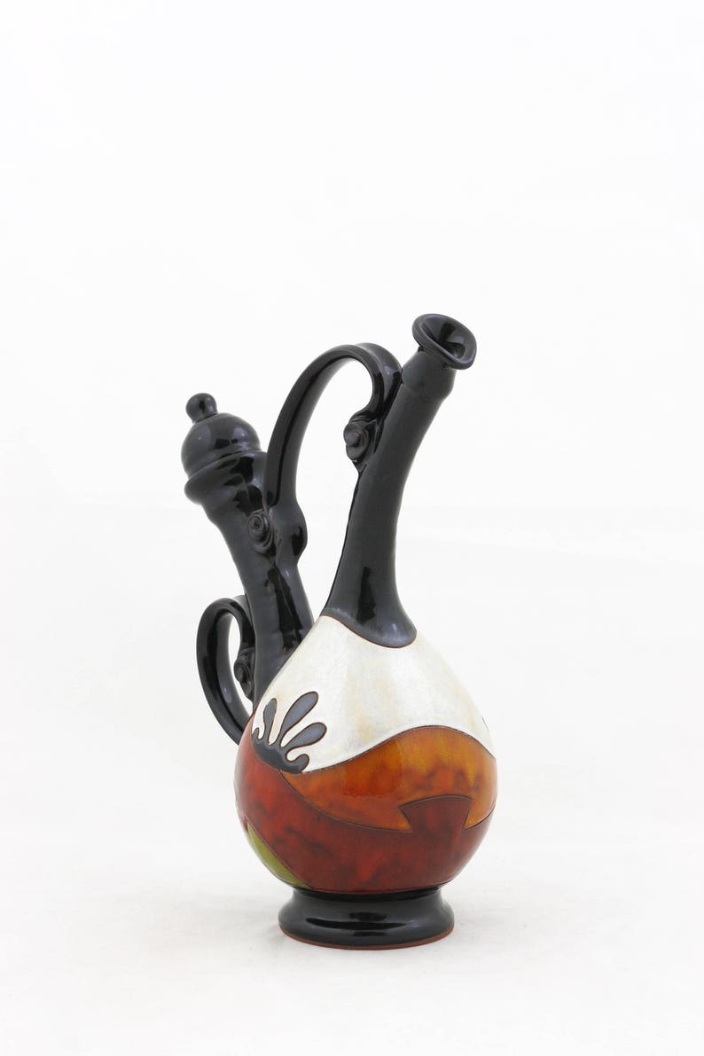 Earthenware Carafe Ceramic Bottle Pottery Wine Bottle Art Ceramic Pitcher Pottery Home Decor Bottle Stoneware Liquor Bottle
